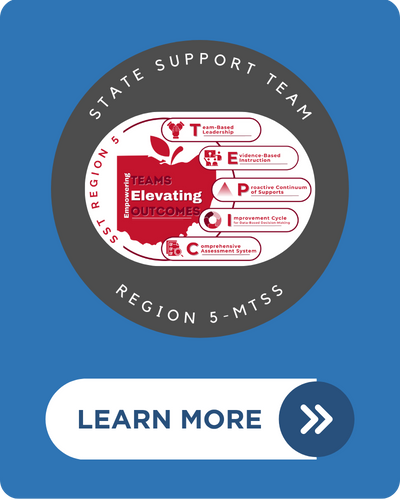 Circle logo with the silhouette of Ohio in the center and five smaller circles bordering the bottom.